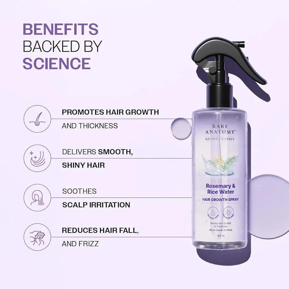 Bare Anatomy Rosemary Rice Water Hair Growth Spray